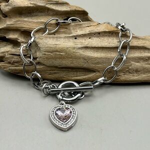 Silver Heart Charm Bracelet